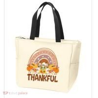 Thankful Pumpkin Patch Cute Rainbow Holiday Tote Bag thumb 3