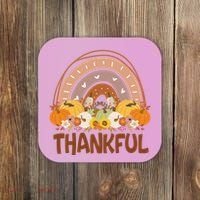 Thankful Pumpkin Patch Cute Rainbow Holiday Coaster thumb 0