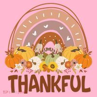 Thankful Pumpkin Patch Cute Rainbow Holiday Coaster thumb 2