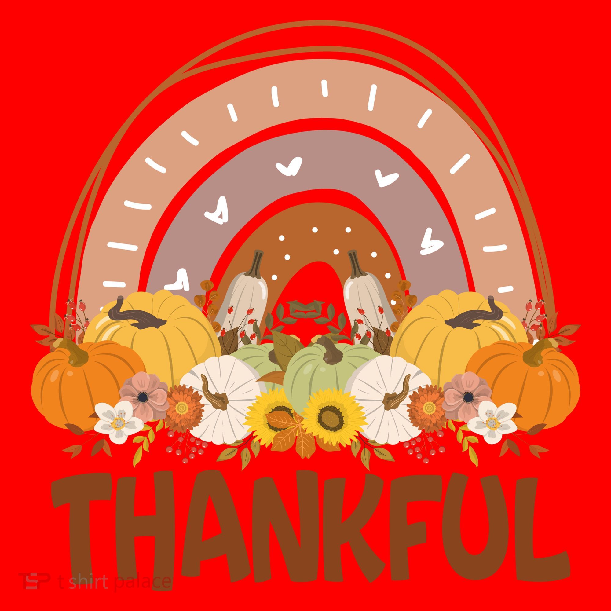 Thankful Pumpkin Patch Cute Rainbow Holiday Santa Hat