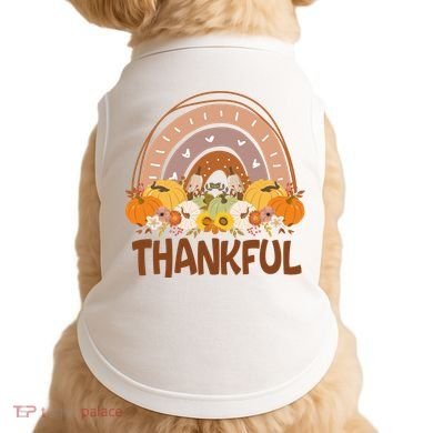 Thankful Pumpkin Patch Cute Rainbow Holiday Doggie Tank
