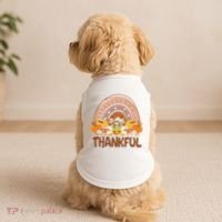Thankful Pumpkin Patch Cute Rainbow Holiday Doggie Tank thumb 2