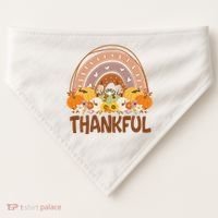 Thankful Pumpkin Patch Cute Rainbow Holiday USA-Made Doggie Bandana thumb 0