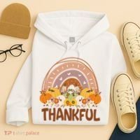 Thankful Pumpkin Patch Cute Rainbow Holiday Hoodie thumb 4