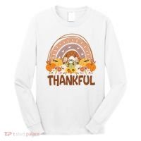 Thankful Pumpkin Patch Cute Rainbow Holiday Long Sleeve Shirt thumb 0