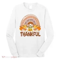 Thankful Pumpkin Patch Cute Rainbow Holiday Long Sleeve Shirt thumb 0