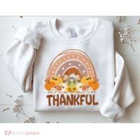 Thankful Pumpkin Patch Cute Rainbow Holiday Sweatshirt thumb 2