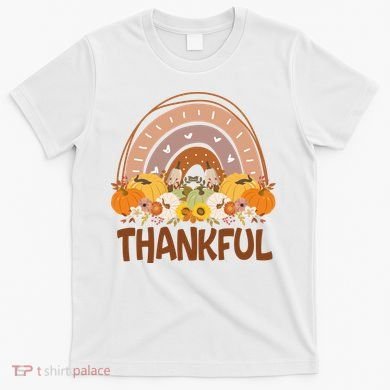 Thankful Pumpkin Patch Cute Rainbow Holiday T-Shirt