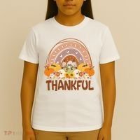 Thankful Pumpkin Patch Cute Rainbow Holiday T-Shirt thumb 4