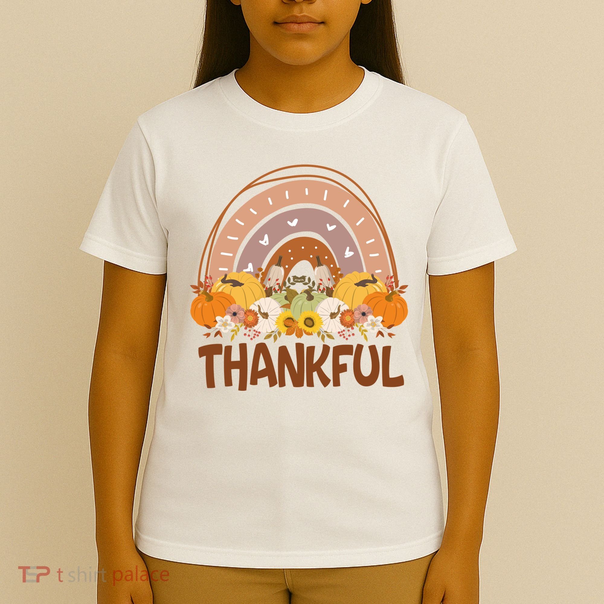 Thankful Pumpkin Patch Cute Rainbow Holiday T-Shirt
