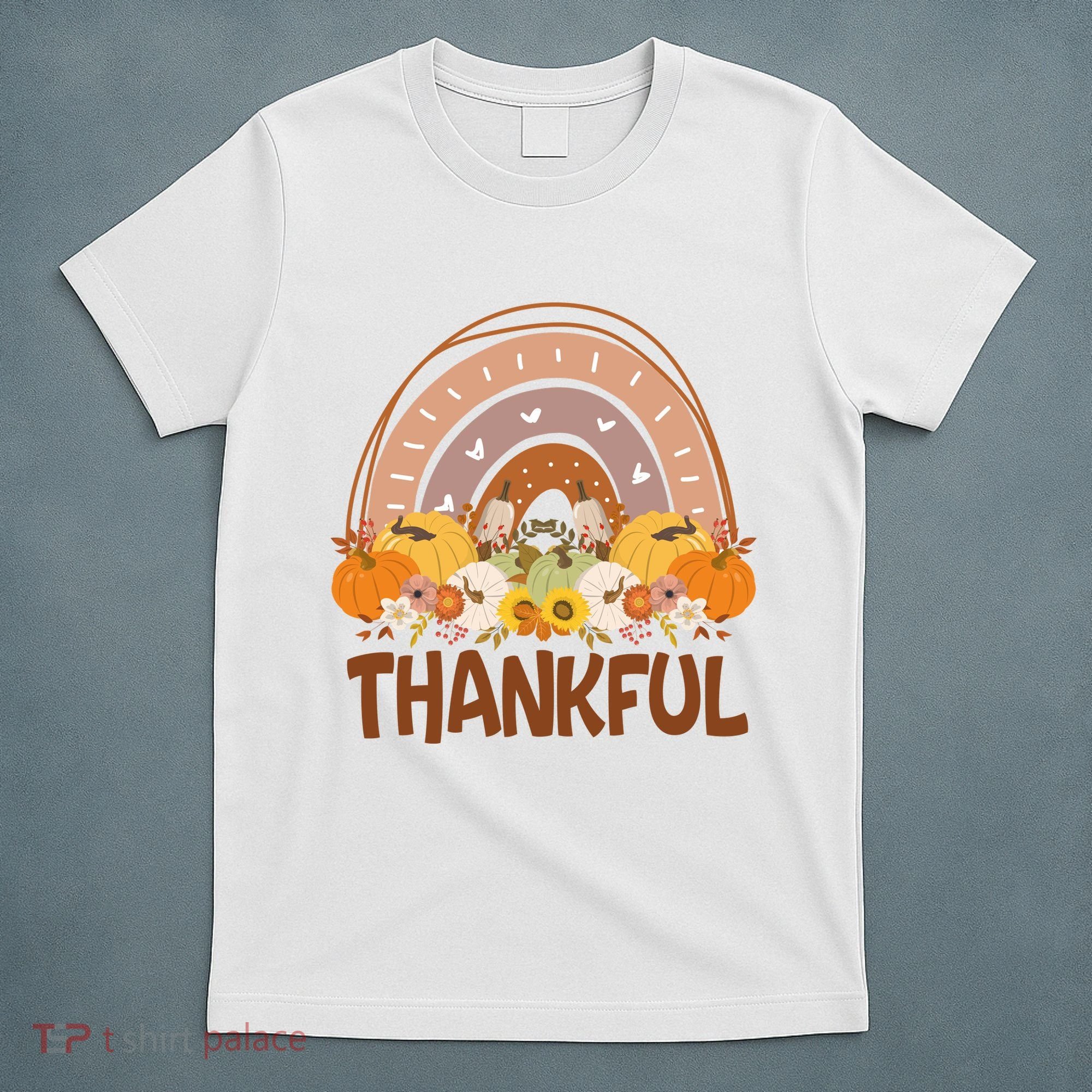 Thankful Pumpkin Patch Cute Rainbow Holiday T-Shirt