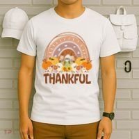 Thankful Pumpkin Patch Cute Rainbow Holiday T-Shirt thumb 6