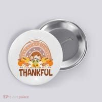 Thankful Pumpkin Patch Cute Rainbow Holiday Button thumb 0
