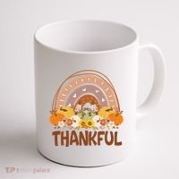 Thankful Pumpkin Patch Cute Rainbow Holiday Coffee Mug thumb 1
