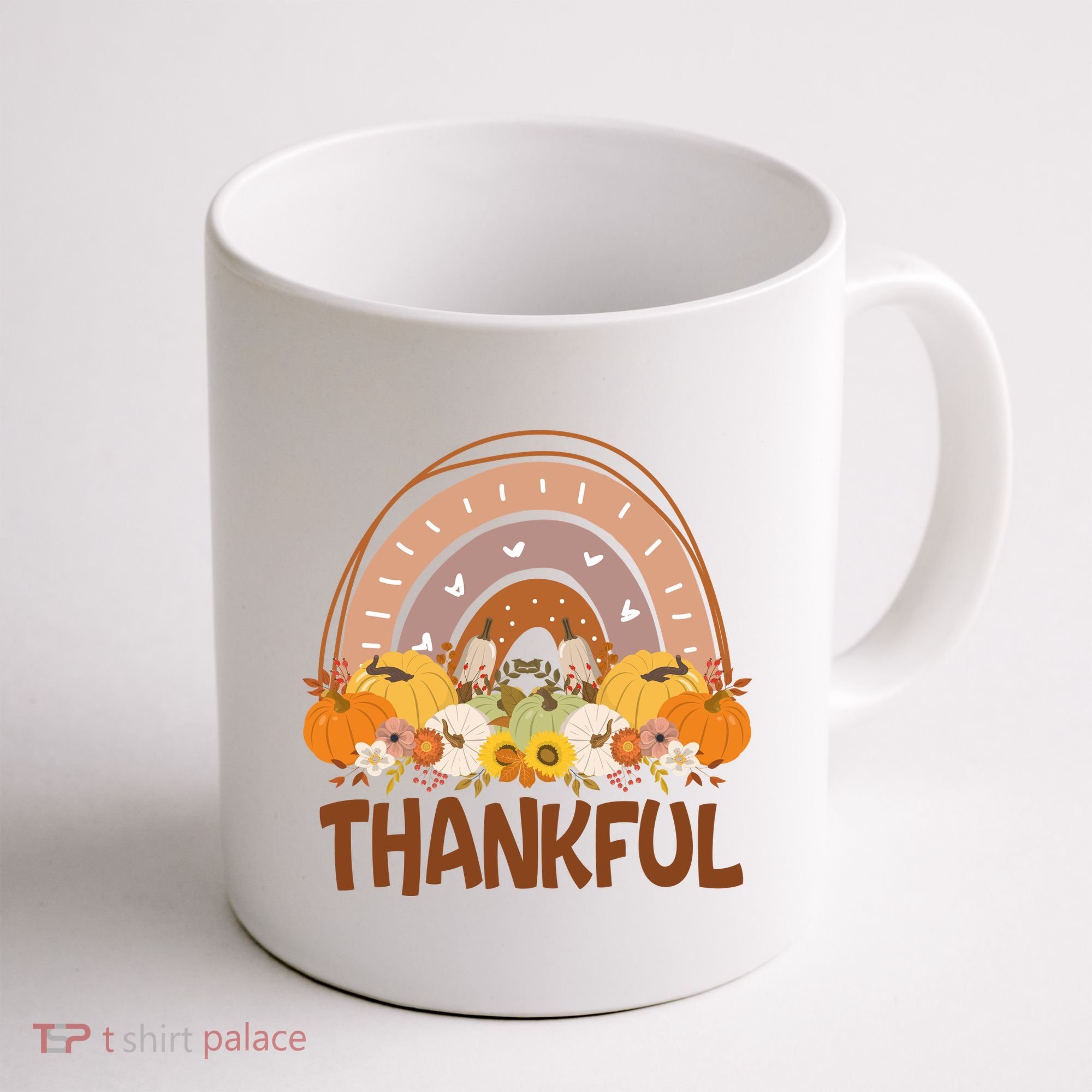 Thankful Pumpkin Patch Cute Rainbow Holiday Coffee Mug