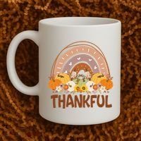 Thankful Pumpkin Patch Cute Rainbow Holiday Coffee Mug thumb 2