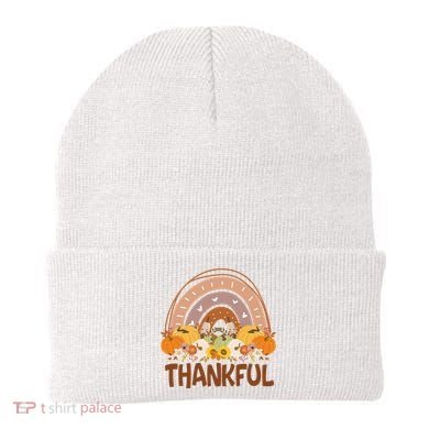 Thankful Pumpkin Patch Cute Rainbow Holiday Beanie