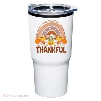 Thankful Pumpkin Patch Cute Rainbow Holiday Tumbler