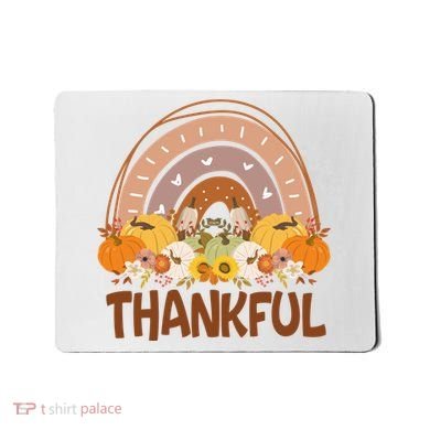 Thankful Pumpkin Patch Cute Rainbow Holiday Mousepad