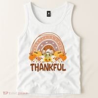 Thankful Pumpkin Patch Cute Rainbow Holiday Tank Top thumb 2