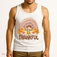 Thankful Pumpkin Patch Cute Rainbow Holiday Tank Top thumb 3