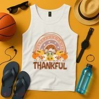 Thankful Pumpkin Patch Cute Rainbow Holiday Tank Top thumb 4