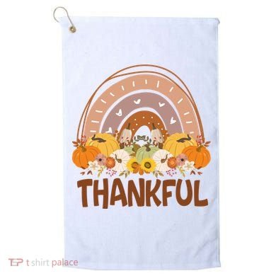 Thankful Pumpkin Patch Cute Rainbow Holiday Golf Towel