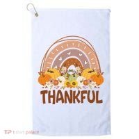 Thankful Pumpkin Patch Cute Rainbow Holiday Golf Towel thumb 0