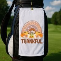 Thankful Pumpkin Patch Cute Rainbow Holiday Golf Towel thumb 2