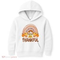 Thankful Pumpkin Patch Cute Rainbow Holiday Kids Hoodie thumb 0
