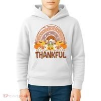 Thankful Pumpkin Patch Cute Rainbow Holiday Kids Hoodie thumb 4