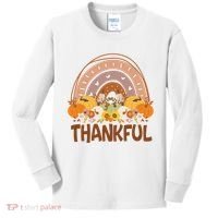 Thankful Pumpkin Patch Cute Rainbow Holiday Kids Long Sleeve Shirt thumb 0