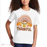 Thankful Pumpkin Patch Cute Rainbow Holiday Kids T-Shirt thumb 2