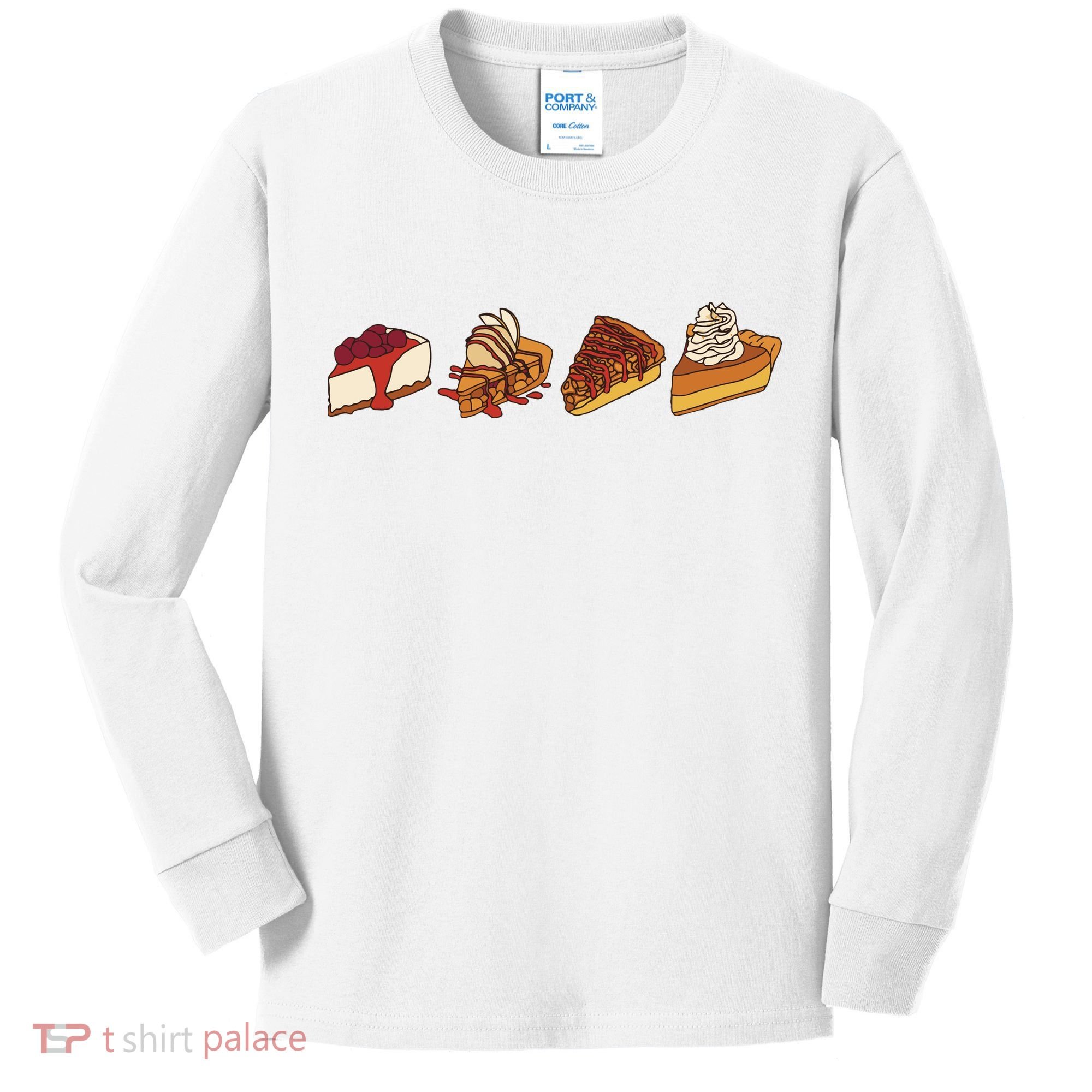 Thanksgiving Pie Pumpkin Kids Long Sleeve Shirt