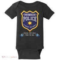 Thermostat Police Please Step Away From The Dial Dad Jokes Baby Bodysuit thumb 0