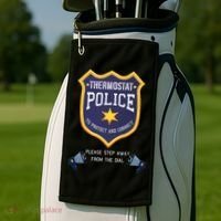 Thermostat Police Please Step Away From The Dial Dad Jokes Golf Towel thumb 2