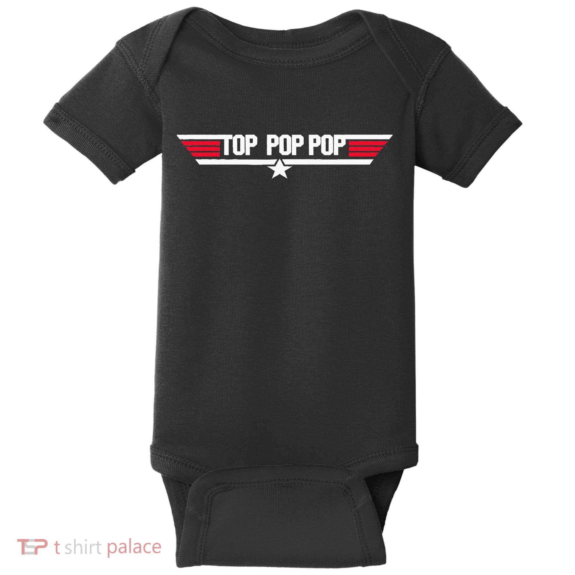 Top Pop Pop Funny Father's Day Dad Grandpa Gifts Baby Bodysuit