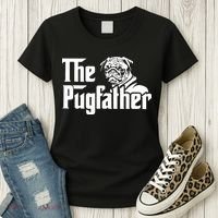 The Pugfather Pug Dad Fathers Day Gift Pug Lovers Women's T-Shirt thumb 3