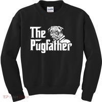 The Pugfather Pug Dad Fathers Day Gift Pug Lovers Kids Sweatshirt thumb 0