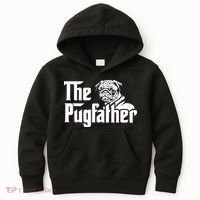 The Pugfather Pug Dad Fathers Day Gift Pug Lovers Kids Hoodie thumb 0