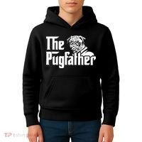 The Pugfather Pug Dad Fathers Day Gift Pug Lovers Kids Hoodie thumb 4