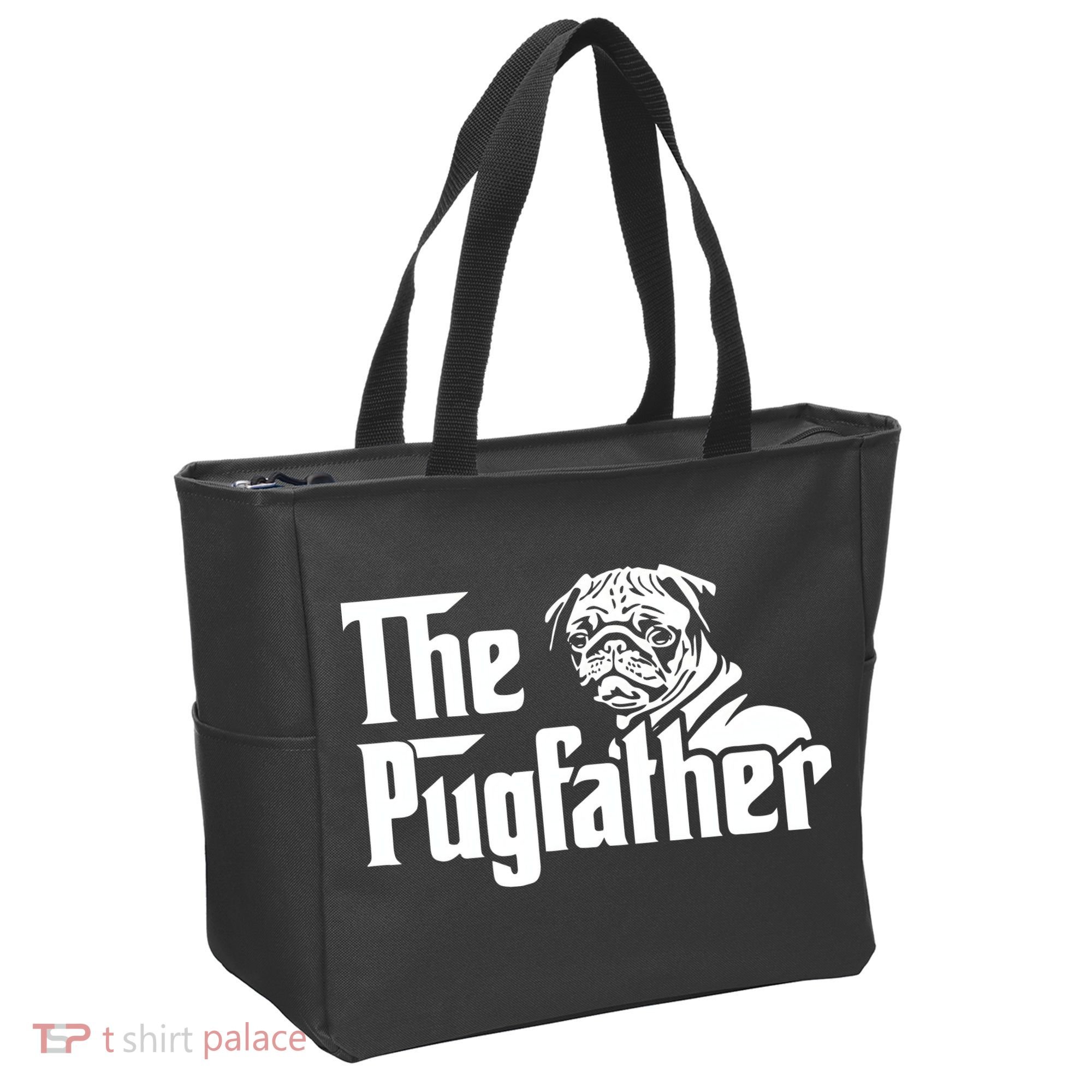 The Pugfather Pug Dad Fathers Day Gift Pug Lovers Tote Bag
