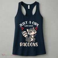 Trash Panda Raccoons Animal Just A Girl Who Loves Racoon Women's Tank Top thumb 3