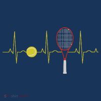 Tennis Player Retro Sport Racket & Tennis Ball Heartbeat Women's Tank Top thumb 5