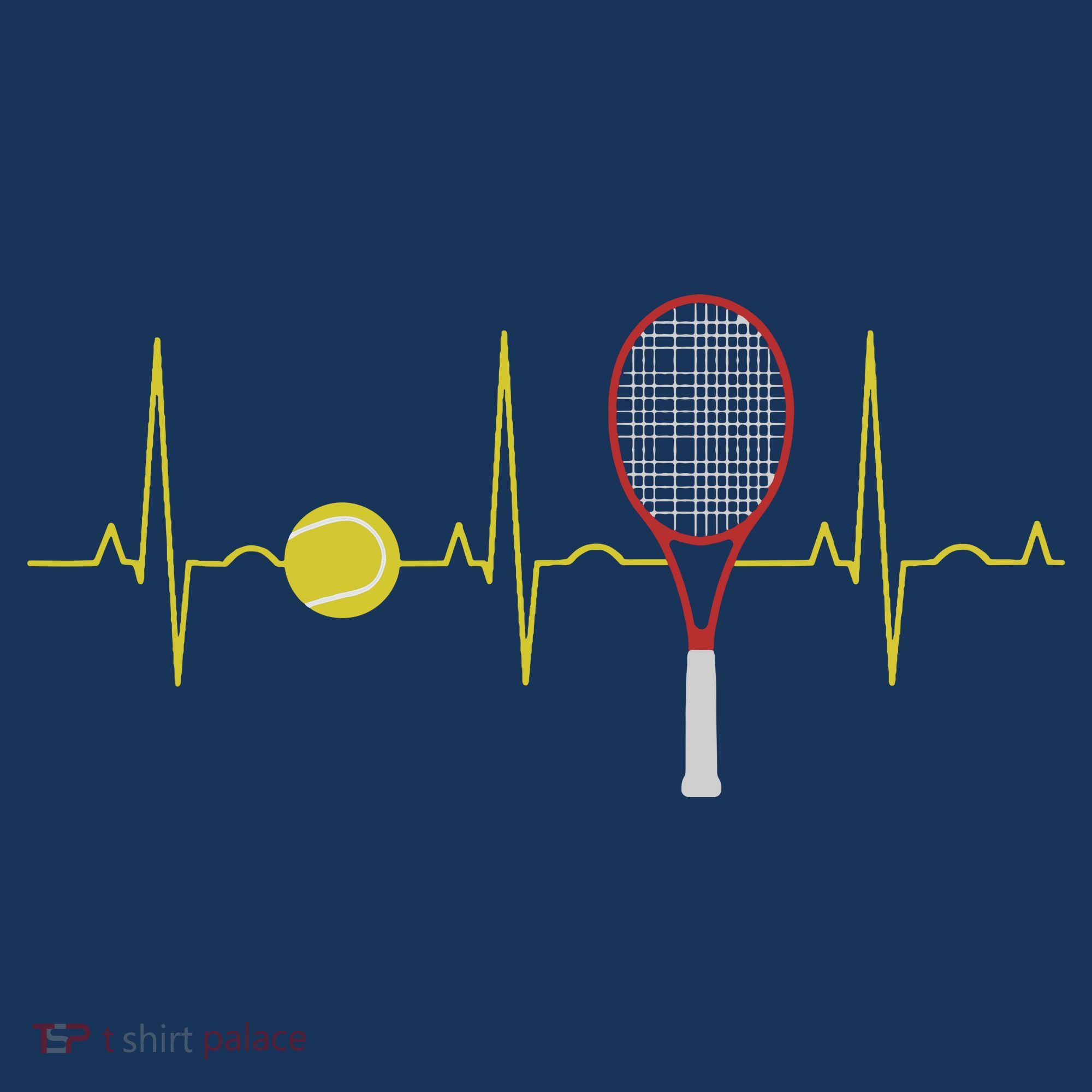 Tennis Player Retro Sport Racket & Tennis Ball Heartbeat Women's Tank Top