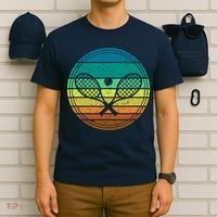 Tennis Player Racquet Ball Retro Vintage Racket Lawn Tennis T-Shirt thumb 6