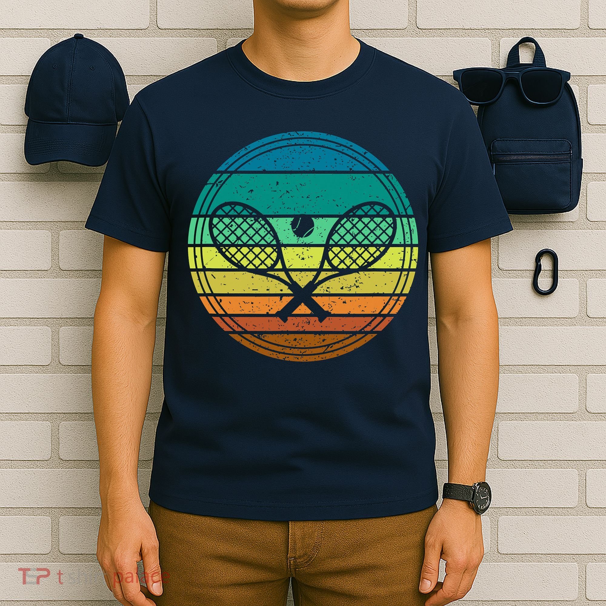 Tennis Player Racquet Ball Retro Vintage Racket Lawn Tennis T-Shirt
