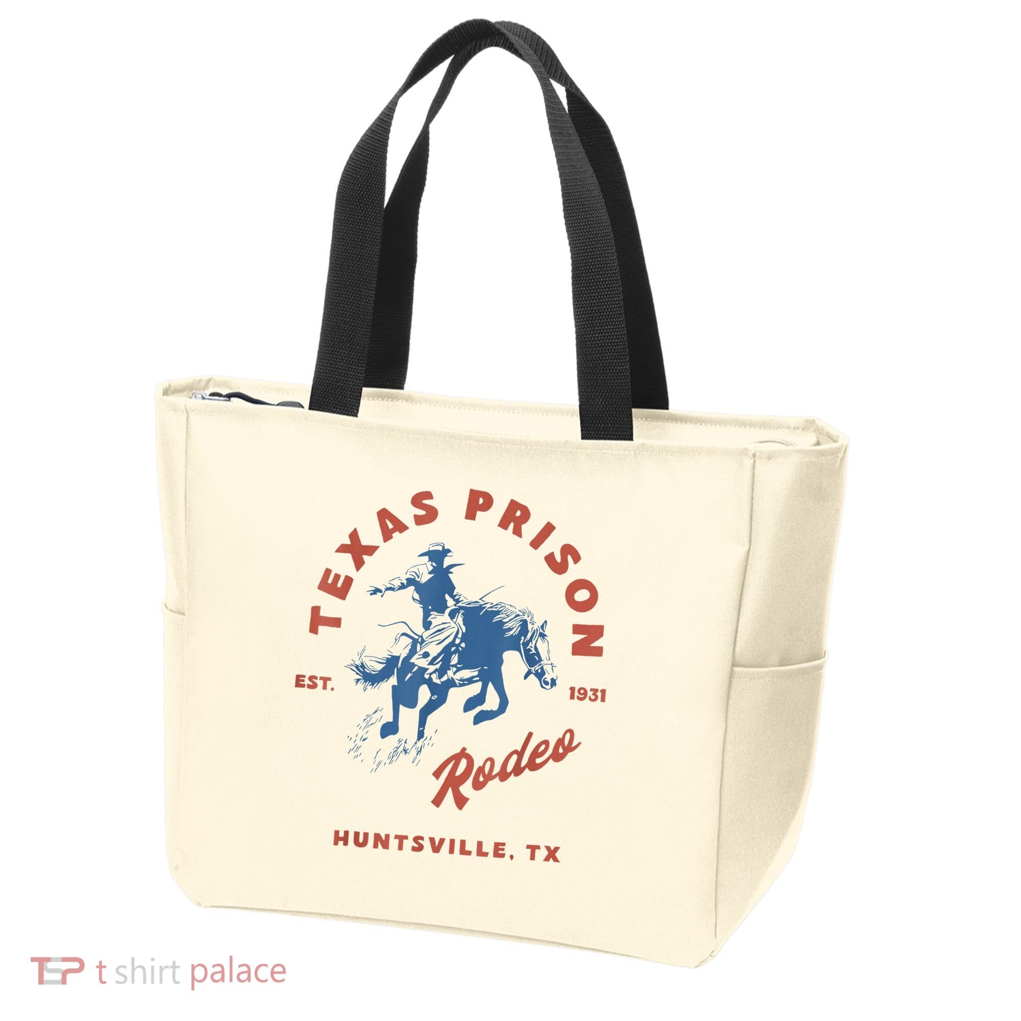 Texas Prison Rodeo Cowboy Western Tote Bag