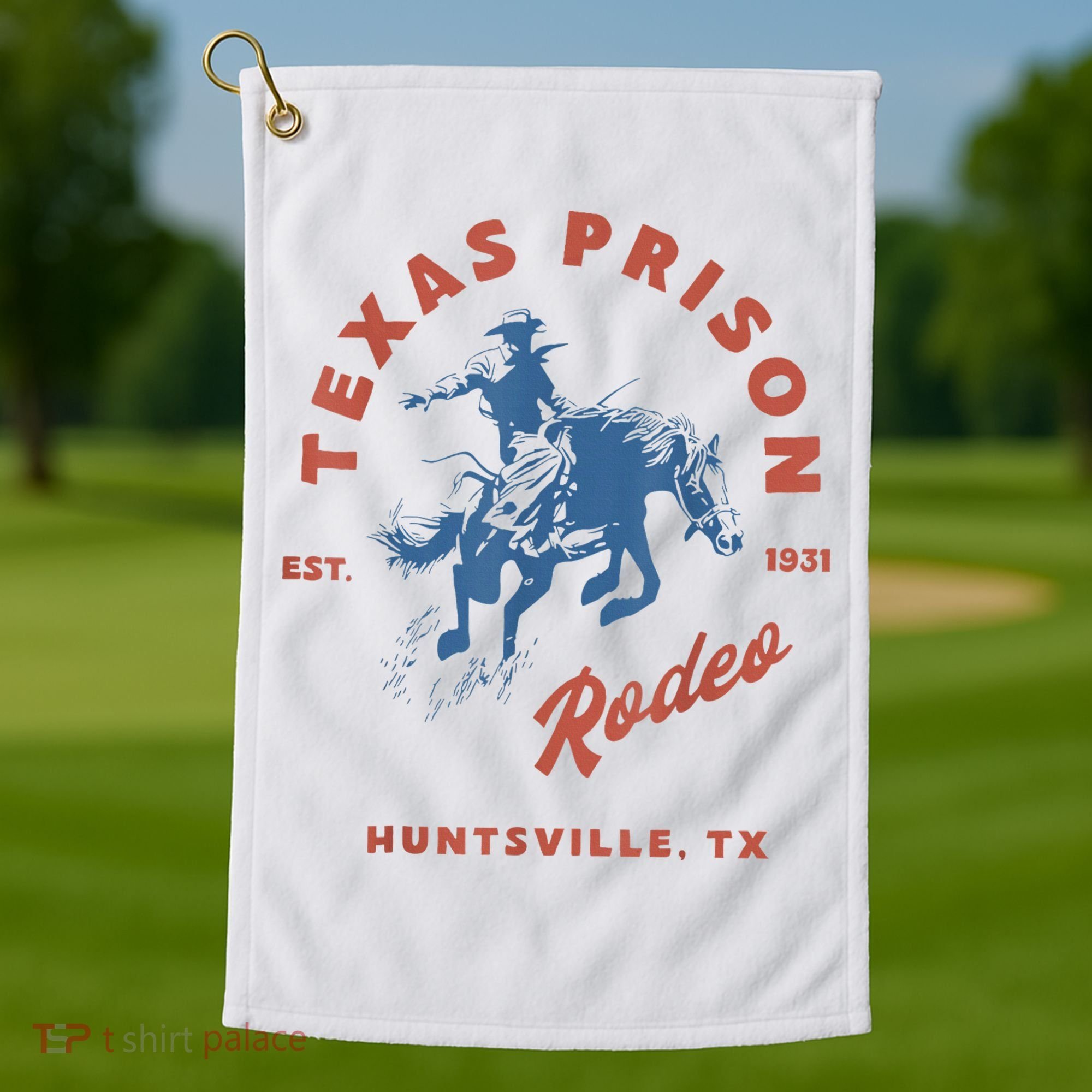Texas Prison Rodeo Cowboy Western Golf Towel