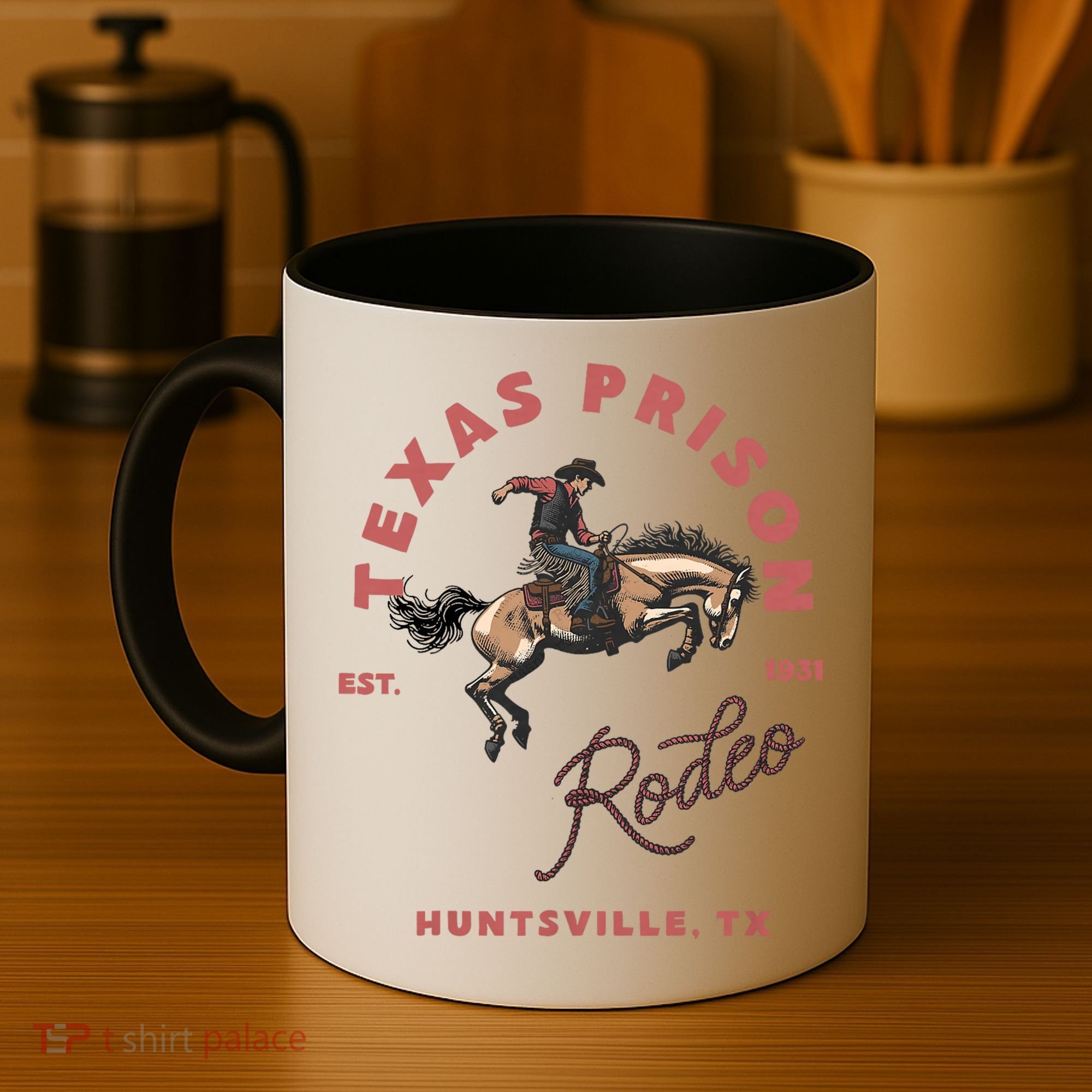 Texas Prison Rodeo Cowboy Western Coffee Mug